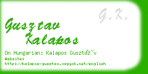 gusztav kalapos business card